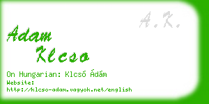 adam klcso business card